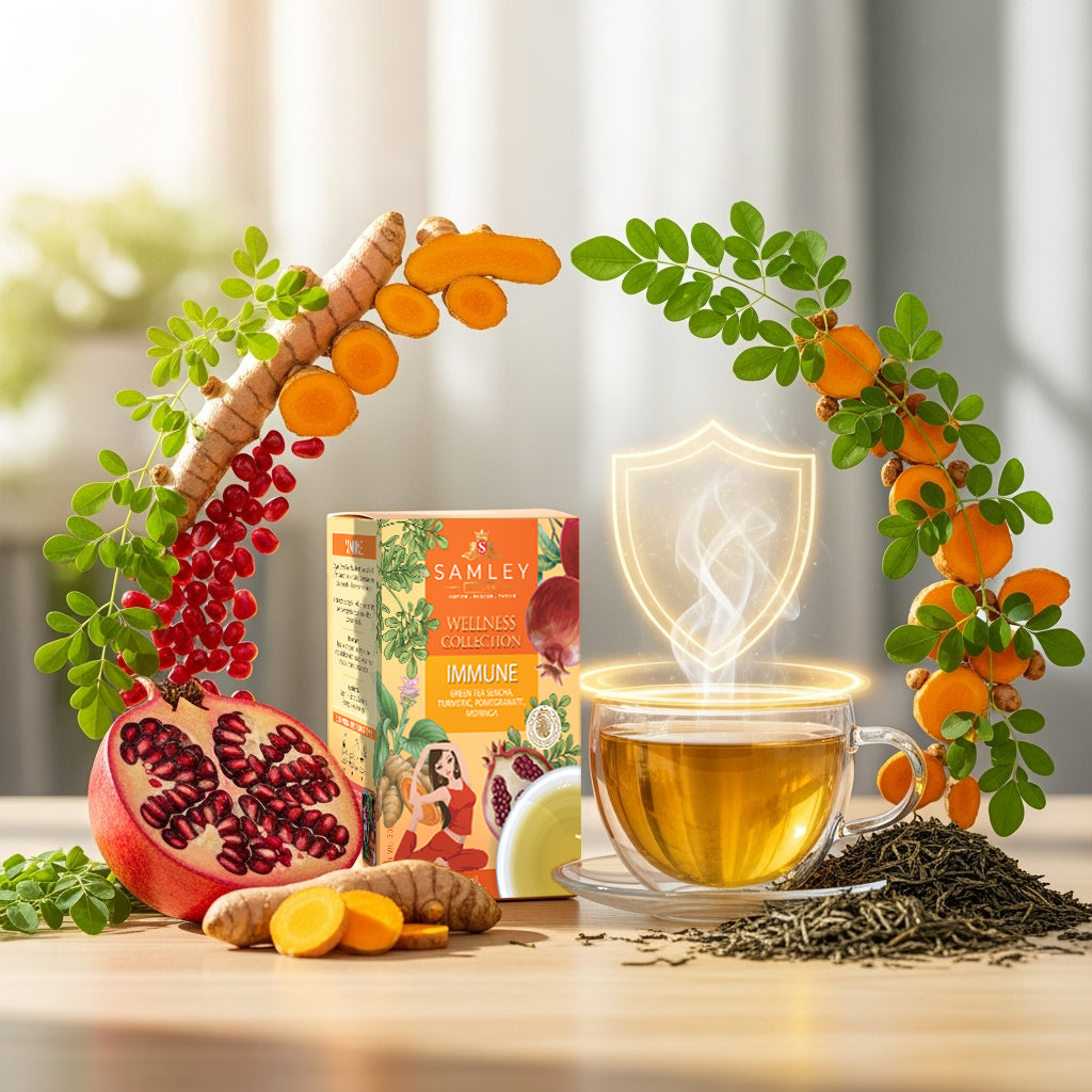 Immune Wellness Tea Blend – Ceylon Green Tea with Turmeric & Moringa | Teacord