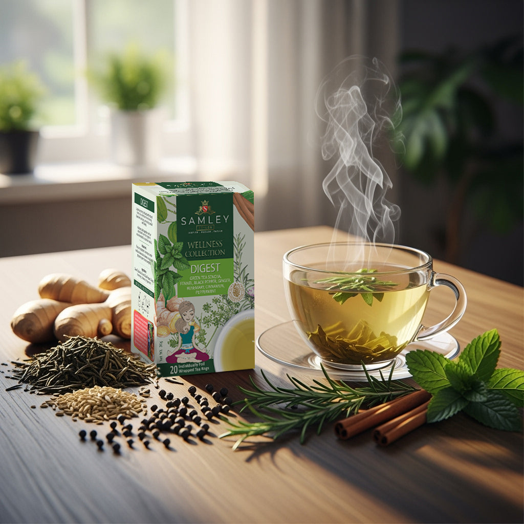 Digest Wellness Tea Blend – Ceylon Green Tea with Fennel & Peppermint | Teacord