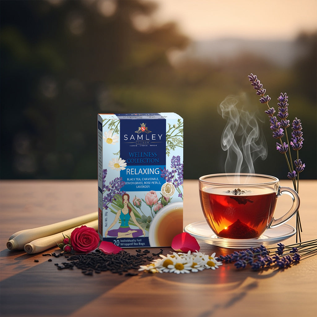 Relax Wellness Tea Blend – Ceylon Black Tea with Chamomile & Lavender | Teacord
