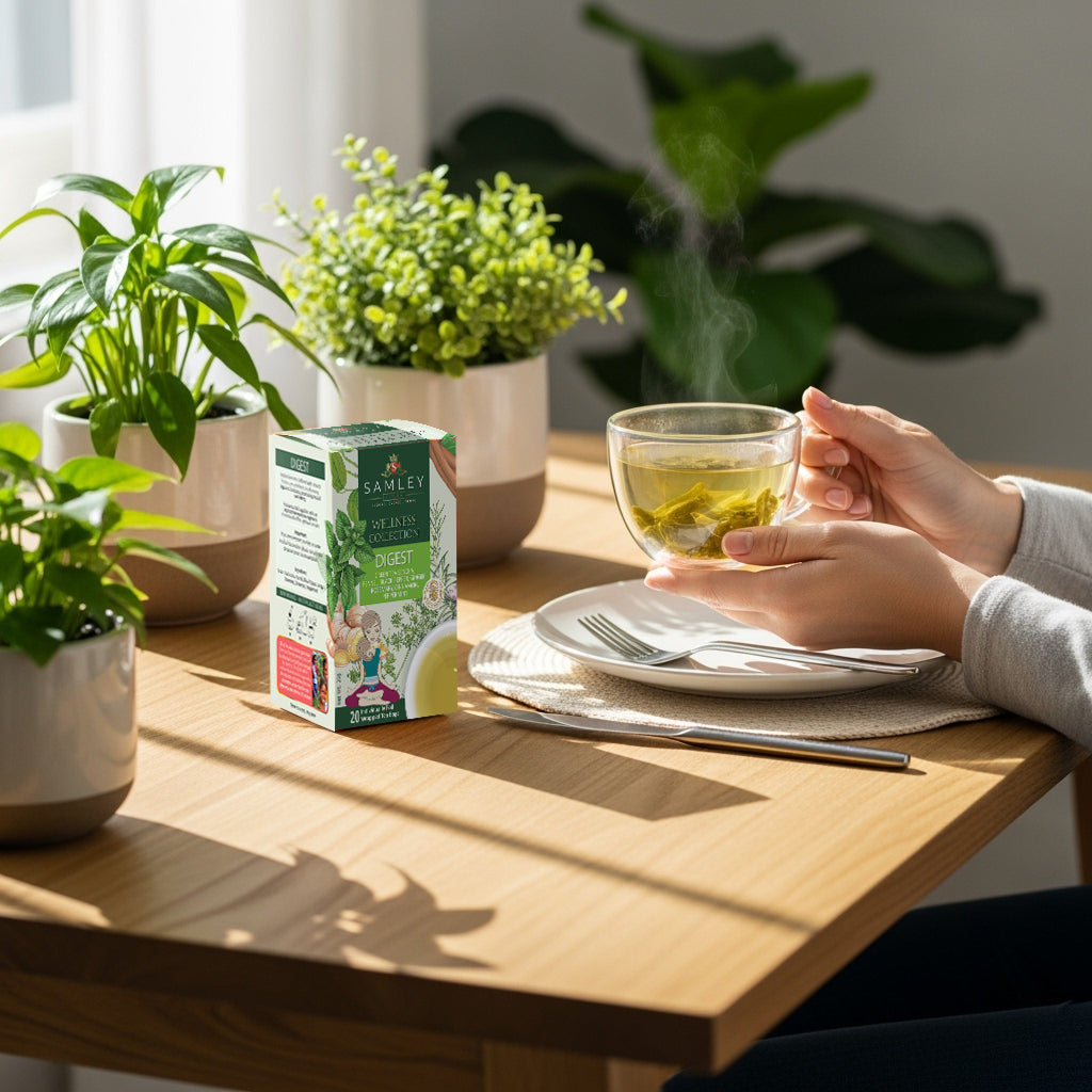 Digest Wellness Tea Blend – Ceylon Green Tea with Fennel & Peppermint | Teacord