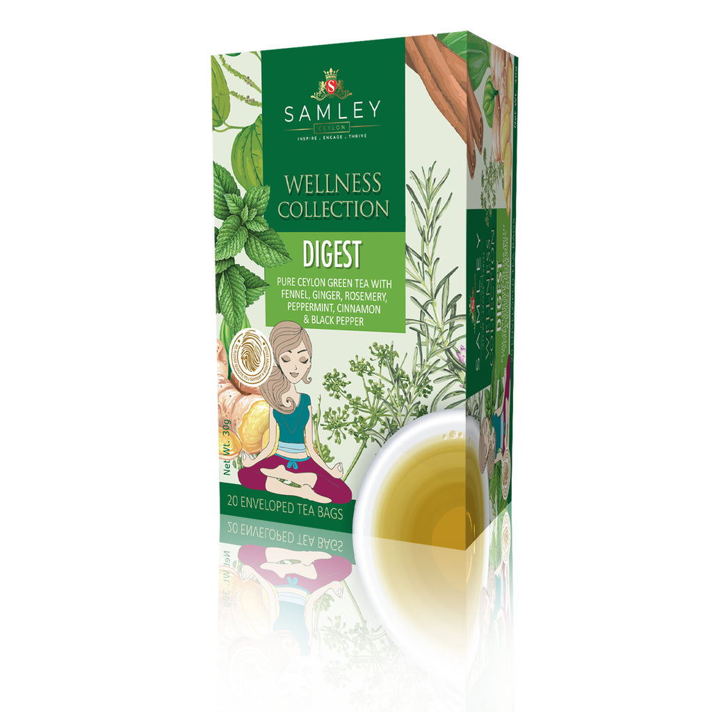 Teacord Digest Wellness Tea Blend – Ceylon green tea teabags with fennel and peppermint