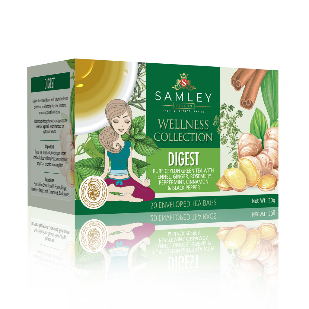 Teacord Digest Wellness Tea Blend – Ceylon green tea teabags with fennel and peppermint