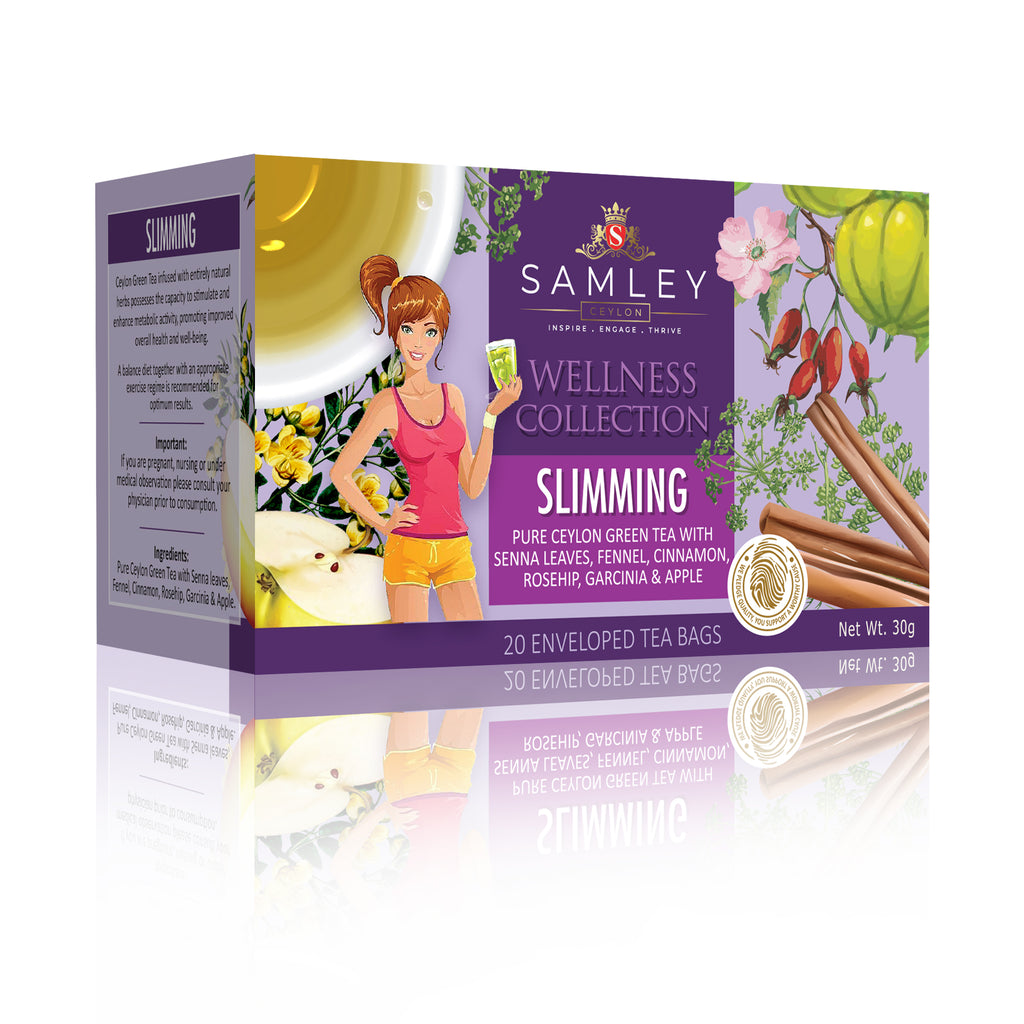 Teacord Slimming Wellness Tea Blend – Ceylon green tea with fennel, senna, cinnamon, garcinia, and apple
